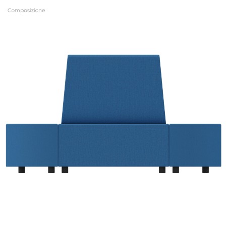 Composizione Flora - 2 Pouf Rettangolo Largo - 2 Pouf Semicerchio e Fioriera - Altezza M6 -...