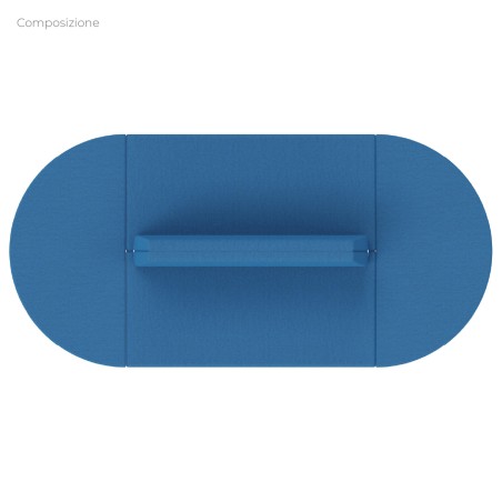 Composizione Flora - 2 Pouf Rettangolo Largo - 2 Pouf Semicerchio e Fioriera - Altezza M6 -...