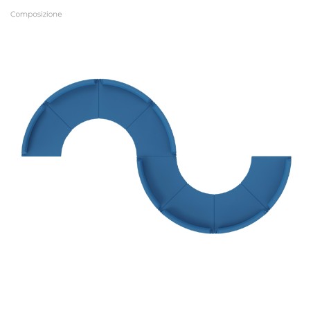 Composizioni Flora 8 Angolari con Schienale Basso in Tessuto Ignifugo A - Altezza M6 -...