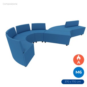 Composizione Flora - 7 Pouf (rettangolo stretto/largo con...