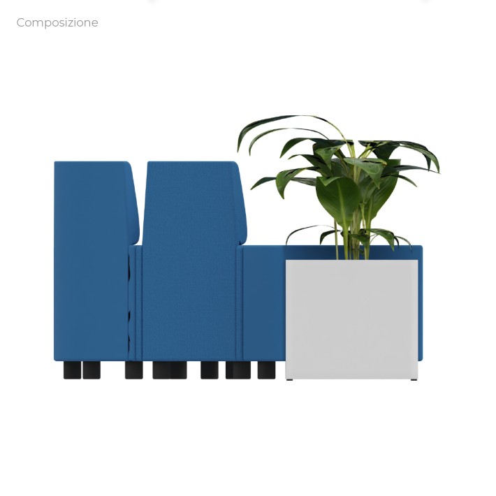 Composizione Flora - 6 Pouf Angolari/Rettangolo...