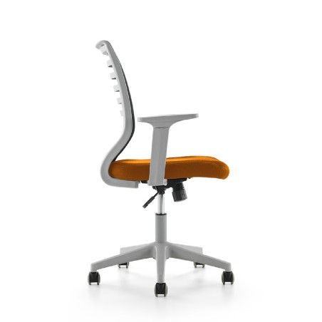 Sedia da Ufficio Modello 907G su Ruote - Colore Grigio/Arancione