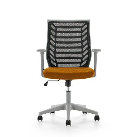 Sedia da Ufficio Modello 907G su Ruote - Colore Grigio/Arancione