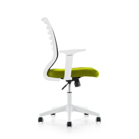 Sedia da Ufficio Modello 907W su Ruote - Colore Bianco/Verde
