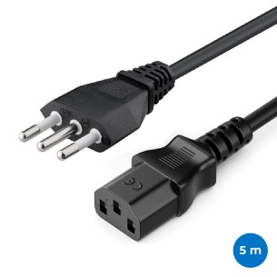 Cavo Alimentazione C13 F a Italiana - 5 m - Colore Nero
