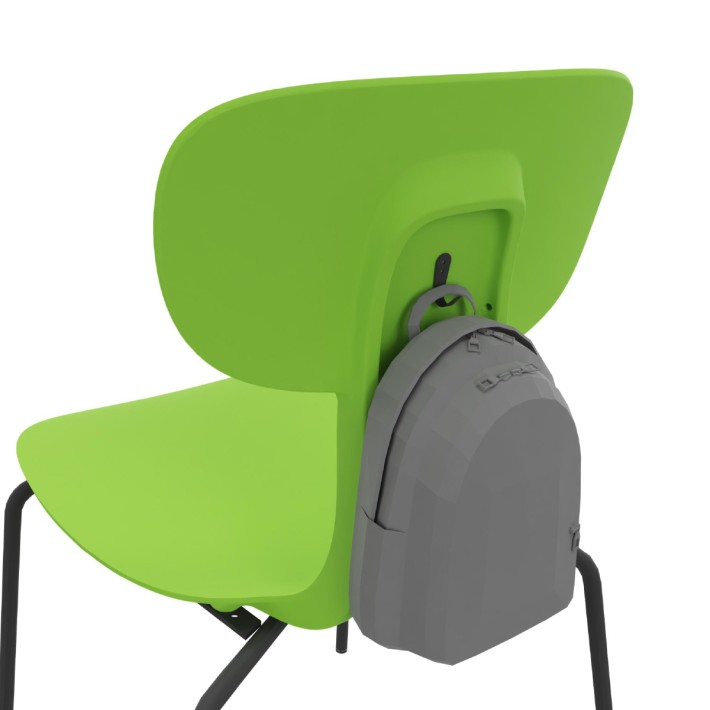 Sedia Giglio con Gancio - Altezza Seduta 46 cm - Colore Nero/Verde