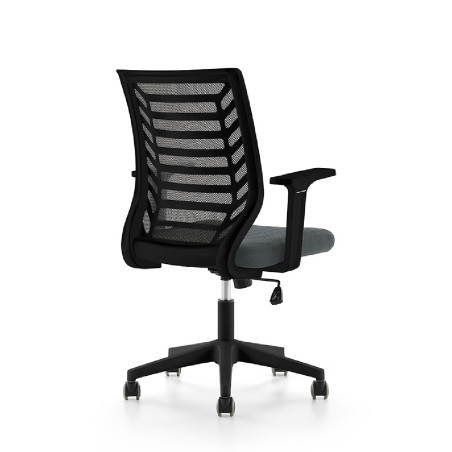 Sedia da Ufficio Modello RD907 su Ruote - Colore Struttura Nero - Colore Seduta Grigio