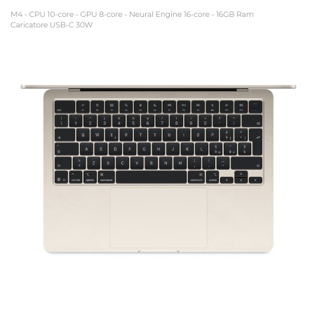 Notebook 13" - Apple MacBook Air - M4 CPU 10-core - GPU 8-core - Ram 16GB - SSD 256GB -...