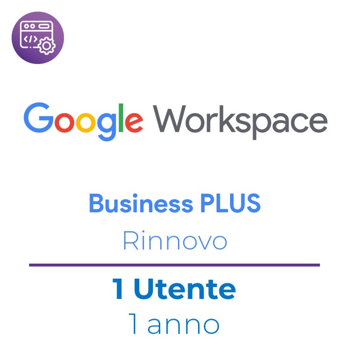 Google Workspace Business Plus  - 1 Utente - Rinnovo 1 Anno