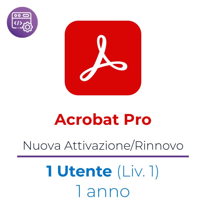 Acrobat Pro for teams- Nuova Attivazione/Rinnovo - VIP MP GOV - 1 Utente - Livello 1 (1-9 Licenze prezzo cad.) - 1 Anno