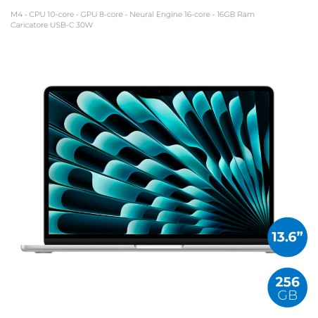 Notebook 13" - Apple MacBook Air - M4 CPU 10-core - GPU 8-core - Ram 16GB - SSD 256GB -...