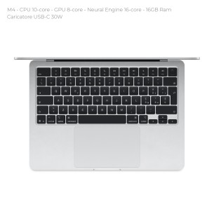 Notebook 13" - Apple MacBook Air - M4 CPU 10-core - GPU 8-core - Ram 16GB - SSD 256GB - MacOS Sequoia - Silver 2
