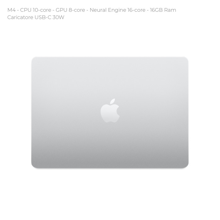 Notebook 13" - Apple MacBook Air - M4 CPU 10-core - GPU 8-core - Ram 16GB - SSD 256GB - MacOS Sequoia - Silver