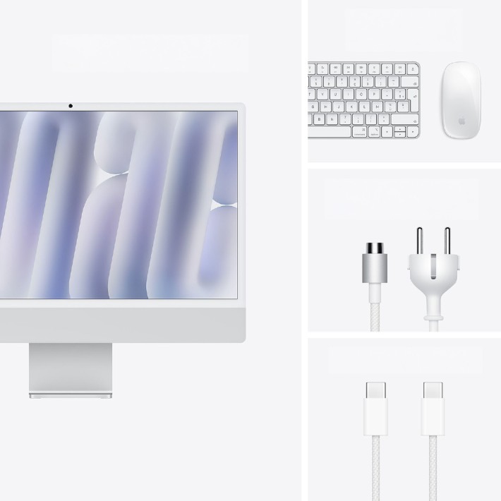 All in One 24" Retina 4.5K -  Apple IMac - CPU Apple M4 chip with 10‑core CPU and 10‑core GPU - 16GB Ram - 512GB SSD - Silver