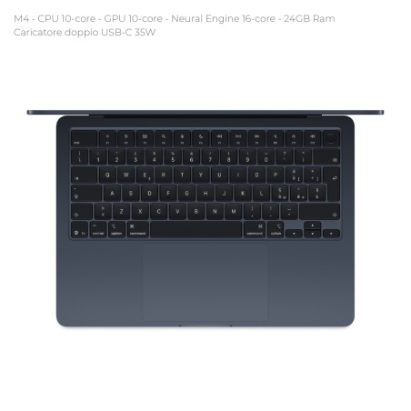 Notebook 15" - Apple MacBook Air - M4 CPU 10-core - GPU 10-core - Ram 24GB - SSD 512GB -...