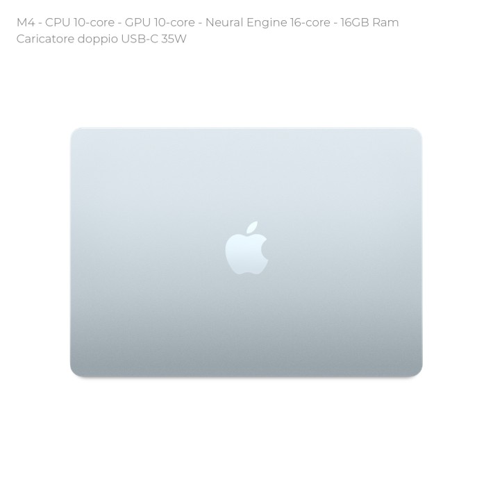 Notebook 15" - Apple MacBook Air - M4 CPU 10-core - GPU 10-core - Ram 16GB - SSD 256GB - MacOS Sequoia - Sky Blue
