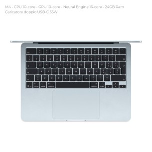 Notebook 15" - Apple MacBook Air - M4 CPU 10-core - GPU 10-core - Ram 24GB - SSD 512GB - MacOS Sequoia - Sky Blue 2