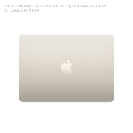 Notebook 13" - Apple MacBook Air - M4 CPU 10-core - GPU 8-core - Ram 16GB - SSD 256GB -...