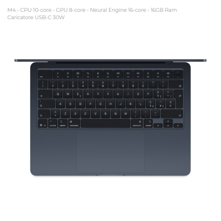 Notebook 13" - Apple MacBook Air - M4 CPU 10-core - GPU 8-core - Ram 16GB - SSD 256GB -...