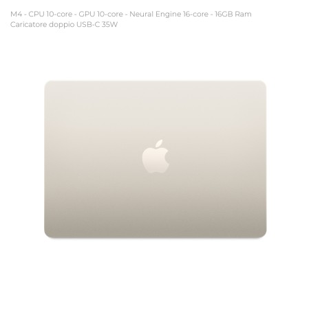 Notebook 15" - Apple MacBook Air - M4 CPU 10-core - GPU 10-core - Ram 16GB - SSD 256GB -...