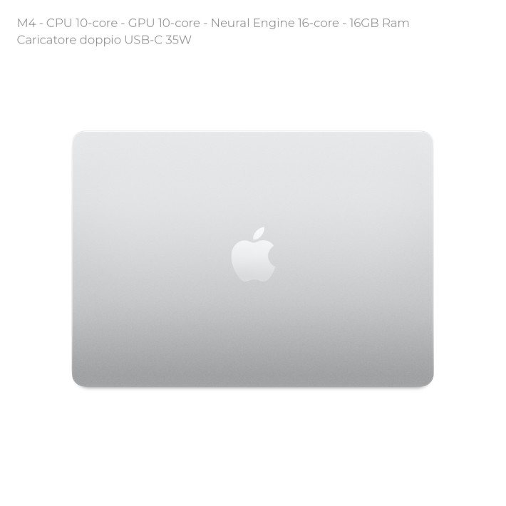 Notebook 15" - Apple MacBook Air - M4 CPU 10-core - GPU 10-core - Ram 16GB - SSD 512GB - MacOS Sequoia - Silver