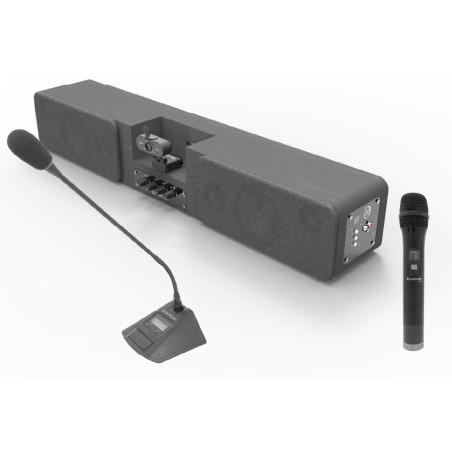 Soundbar preamplificata con webcam e 2 Radio microfoni wireless e funzione ECO - SBU 2R -...