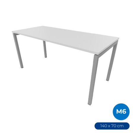 Tavolo Nova U in Melaminico - Dimensioni 140 x 70 x 74 cm – Colore Piano Bianco – Colore...