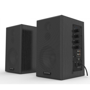 Coppia di casse preamplificate da 100W - Edu-100MIC Nere - con ingresso microfonico e usb