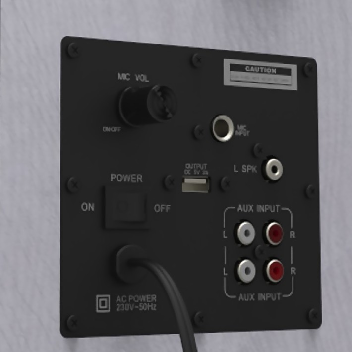 Coppia di casse preamplificate da 100W - Edu-100MIC Bianche - con ingresso microfonico e usb