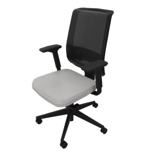 Sedia Operativa Reply Air su Ruote - Colore Sedile Light Grey ST101 - Colore Schienale/Struttura Nero - No Poggiatesta