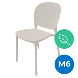 Sedia Hug Go Green con Scocca in Polipropilene - Altezza Seduta 44 cm (M6)   - Colore Grigio Tortora