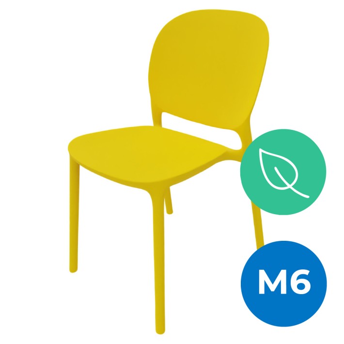 Sedia Hug Go Green con Scocca in Polipropilene - Altezza Seduta 44 cm (M6)   - Colore Giallo