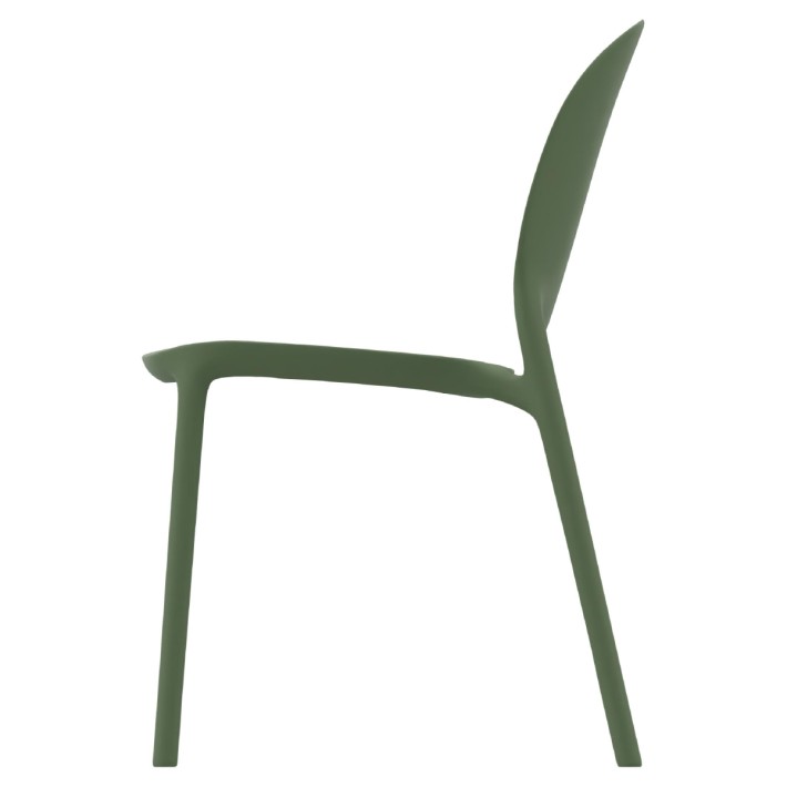 Sedia Hug Go Green con Scocca in Polipropilene - Altezza Seduta 44 cm (M6) - Colore Verde Olive