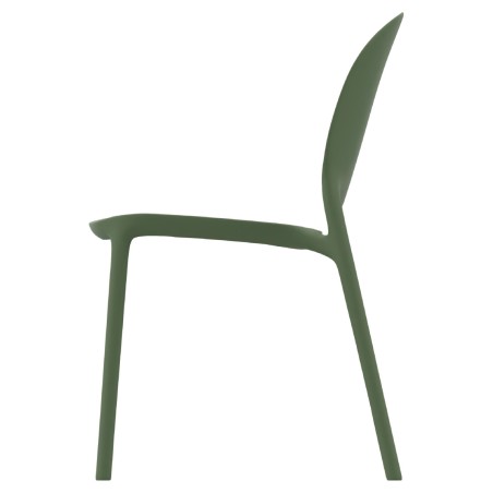 Sedia Hug Go Green con Scocca in Polipropilene - Altezza Seduta 44 cm (M6) - Colore Verde Olive