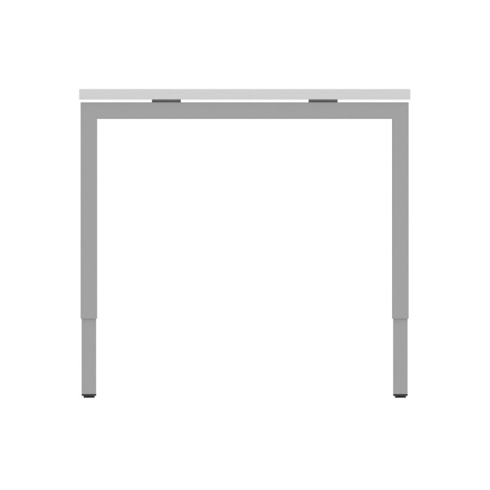 Tavolo Nova H in Melaminico con Altezza Regolabile Manualmente - Dimensioni 160x80x62/85 cm – Piano Bianco – Struttura Grigia