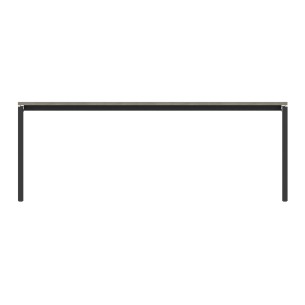 Tavolo Riunione Nova 6 Posti con Foro Passacavi Rettangolare Centrale - Dimensioni 200x100x74 cm - Piano Grigio - Struttura Nero 2