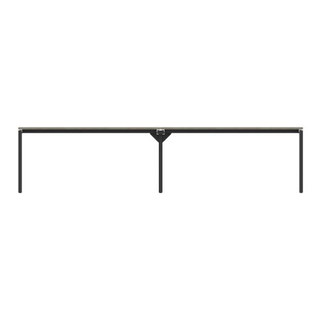 Tavolo Riunione Nova 8 Posti con 2 Fori Passacavi - Dimensioni 240x120x74 cm - Piano Grigio...