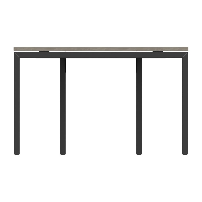 Tavolo Riunione Nova 8 Posti con 2 Fori Passacavi - Dimensioni 240x120x74 cm - Piano Grigio - Struttura Nero