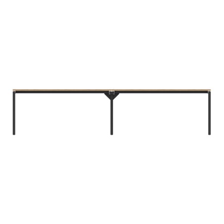 Tavolo Riunione Nova 10 Posti con 2 Fori Passacavi - Dimensioni 320x120x74 cm - Piano Rovere...