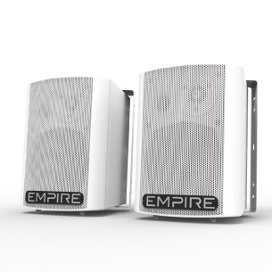 Coppia di casse preamplificate da 250W - Wall250 - Colore Bianco - Funzione ECO - Con supporto da muro direzionabile.