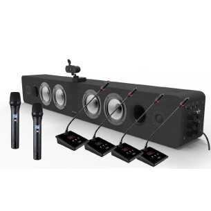 Soundbar Conference 6 - con Webcam 4k e 6 Radiomicrofoni UHF Inclusi