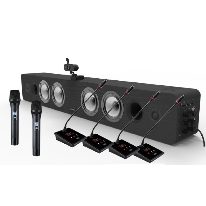 Soundbar Conference 6 - con Webcam 4k e 6 Radiomicrofoni UHF Inclusi
