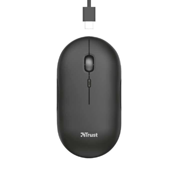 Mouse - Trust Puck - Ultrasottile Ricaricabile Wireless - Black