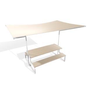 Panca e Tavolo con Parasole Modello Radura Essenza -...