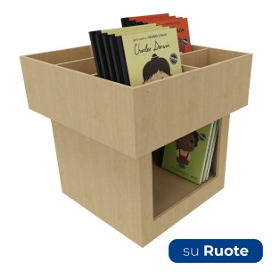  Espositore Portalibri su Ruote in Legno - Dimensioni 60...