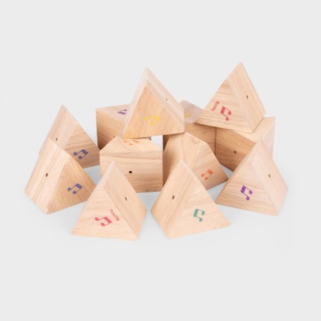 Set di Prismi Sonori in Legno - Dimensioni 5 x 6 cm - Confezione da 12 Pezzi