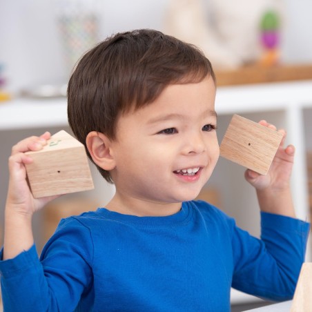 Set di Prismi Sonori in Legno - Dimensioni 5 x 6 cm - Confezione da 12 Pezzi