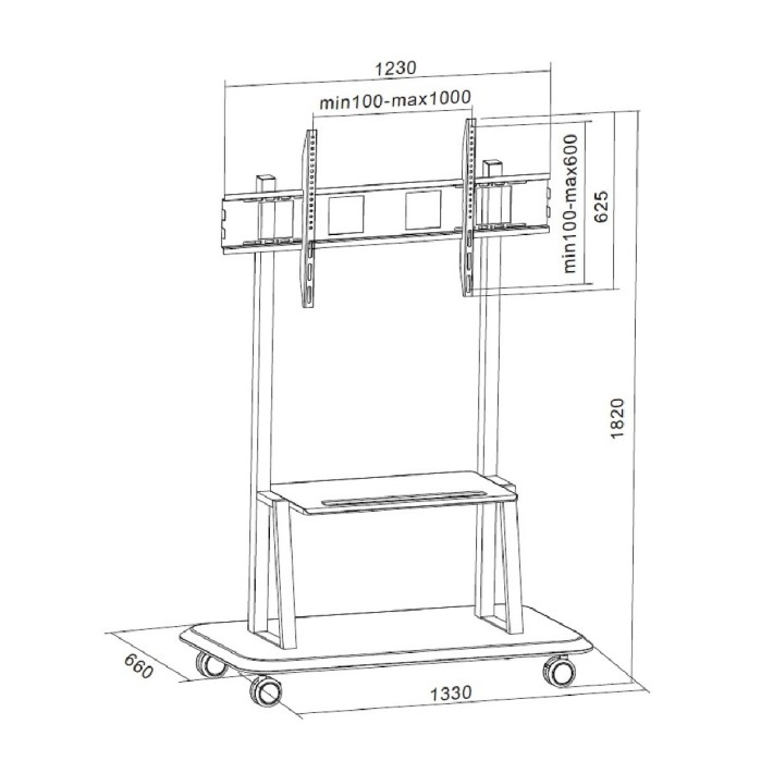 Carrello per monitor - VESA Max 1000x600 - fino...