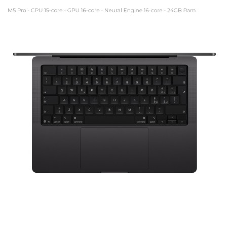 Notebook 14" - Apple MacBook Pro - M5 Pro  CPU 15‑core GPU 16‑core - Ram 24GB - SSD 1TB -...