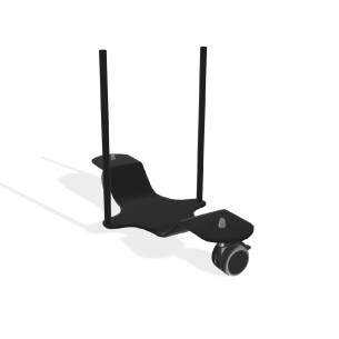 Staffa Pavimento con Ruote Nera Unione 2 Pannelli...